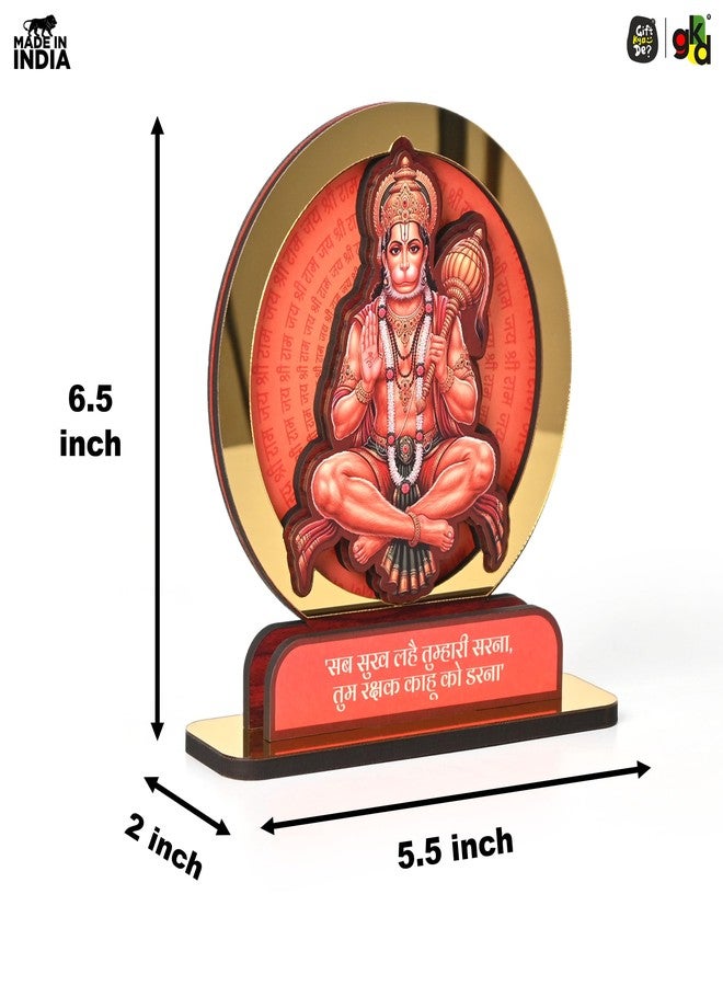 Gift Kya De Engineered Wood Shri Hanuman Ji Idol | Bajrangbali Murti for Home Mandir & Office | Sankat Mochan Pavanputra Hanuman Statue for Puja, Hanuman Jayanti, 14 x 5 Cm, Orange Red - Image 4
